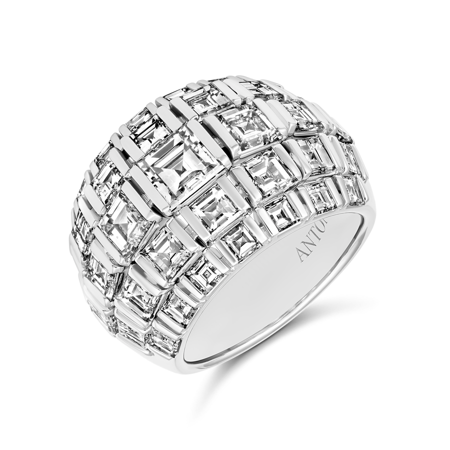 Artisan High Jewellery High Dome Baguette Diamond Ring | Platiunum