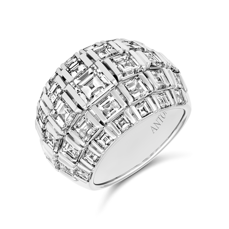 Artisan High Jewellery High Dome Baguette Diamond Ring | Platiunum