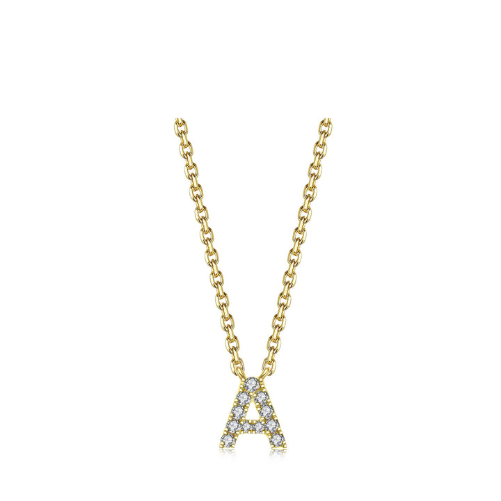 Initial Diamond Pendant Necklace | 18K Yellow Gold