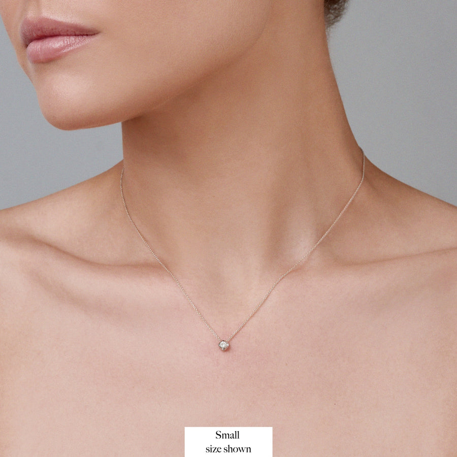 Allure Small Diamond Pendant Necklace | White Gold
