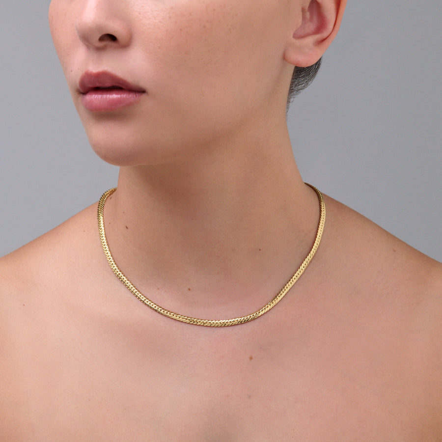 Capri Dreaming® Herringbone Chain Necklace | Yellow Gold