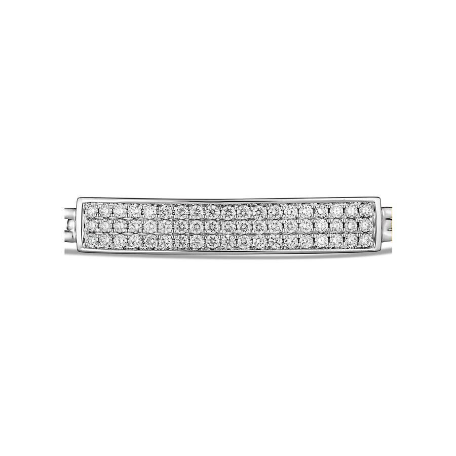 Leon Collection Bebe Diamond ID Plate Chain Bracelet | White Gold