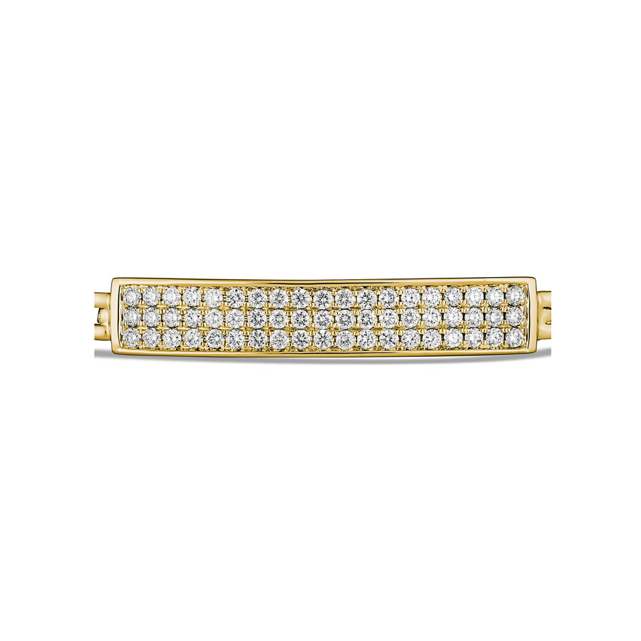 Leon Collection Bebe Diamond ID Plate Chain Bracelet | Yellow Gold