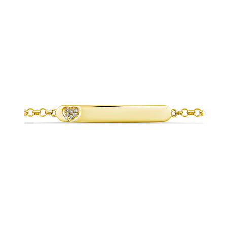 Little Rocks® Collection ID Bar Heart Shaped Diamond Bracelet | 18K Yellow Gold