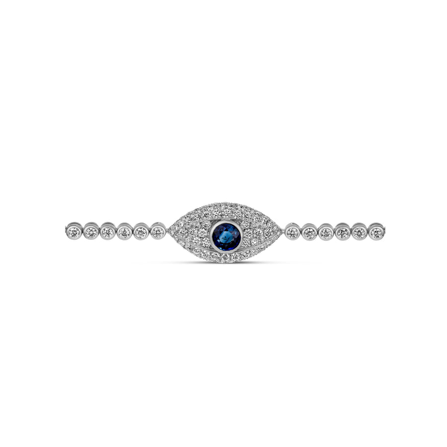 Capri Dreaming® Evil Eye Diamond Tennis Bracelet | 18K White Gold