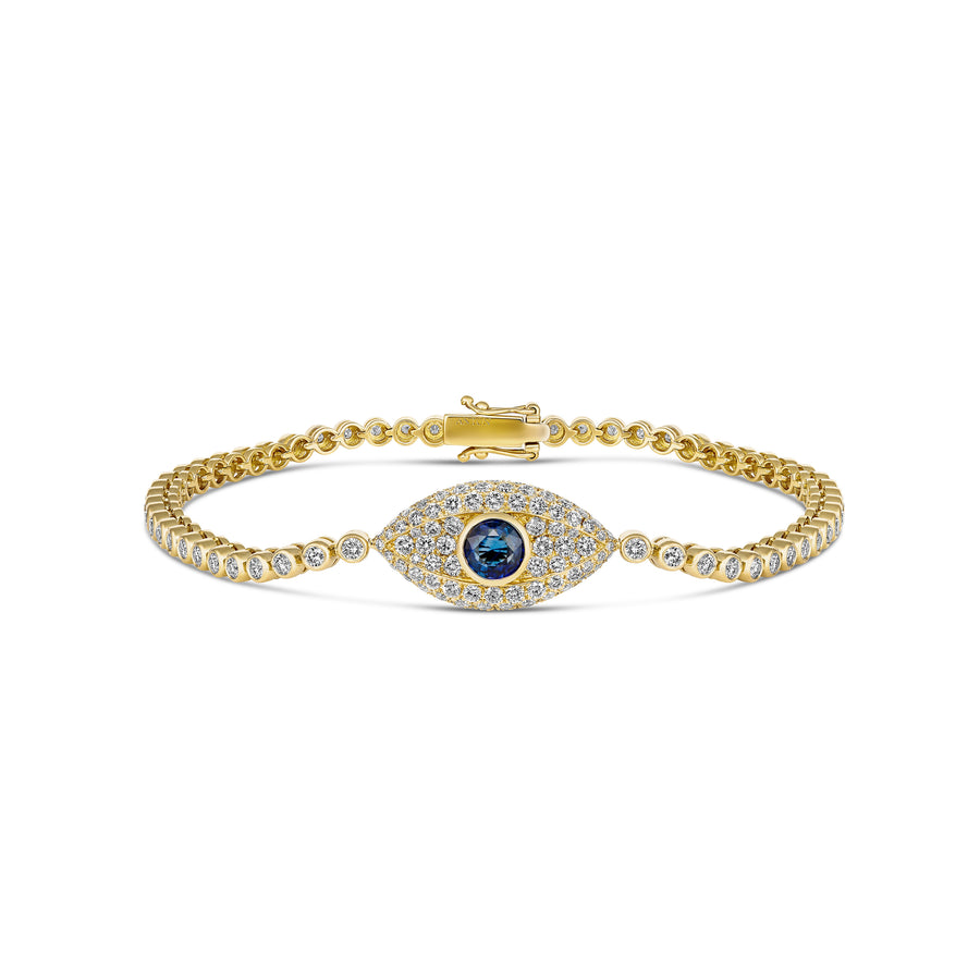 Capri Dreaming® Evil Eye Diamond Tennis Bracelet | 18K Yellow Gold