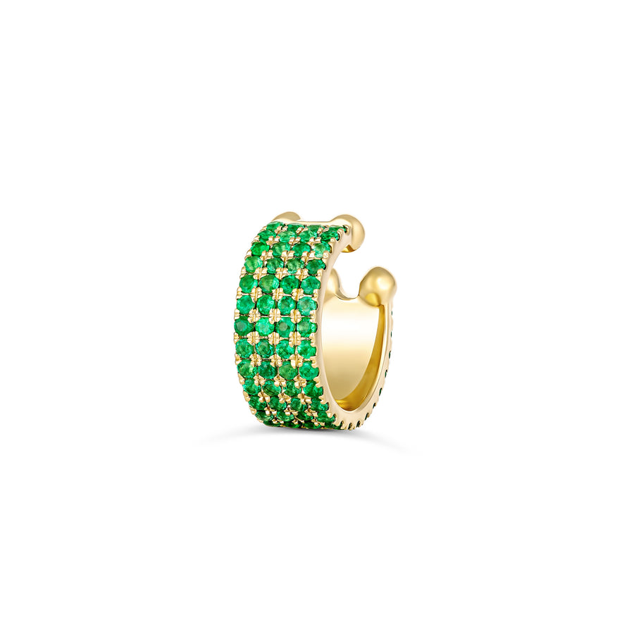 Capri Dreaming® Cici Emerald Gemstone Ear Cuff | Yellow Gold