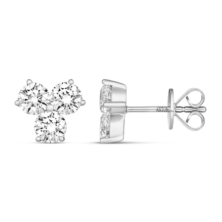 Capri Dreaming® Large Trio Diamond Stud Earrings | 18K White Gold
