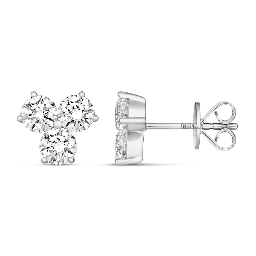 Capri Dreaming® Large Trio Diamond Stud Earrings | 18K White Gold