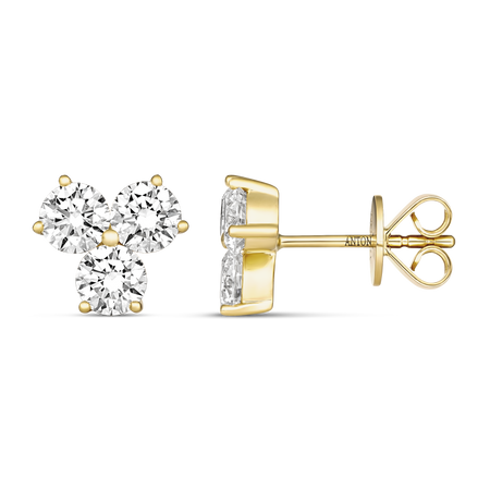 Capri Dreaming® Large Trio Diamond Stud Earrings | 18K Yellow Gold