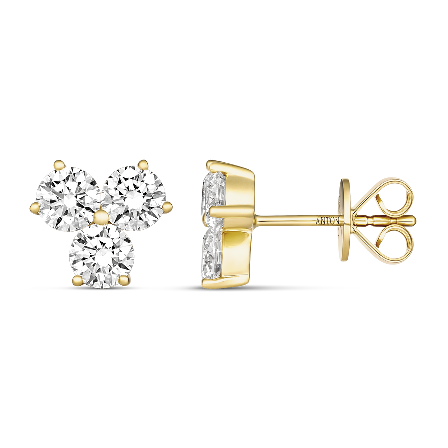 Capri Dreaming® Large Trio Diamond Stud Earrings | 18K Yellow Gold