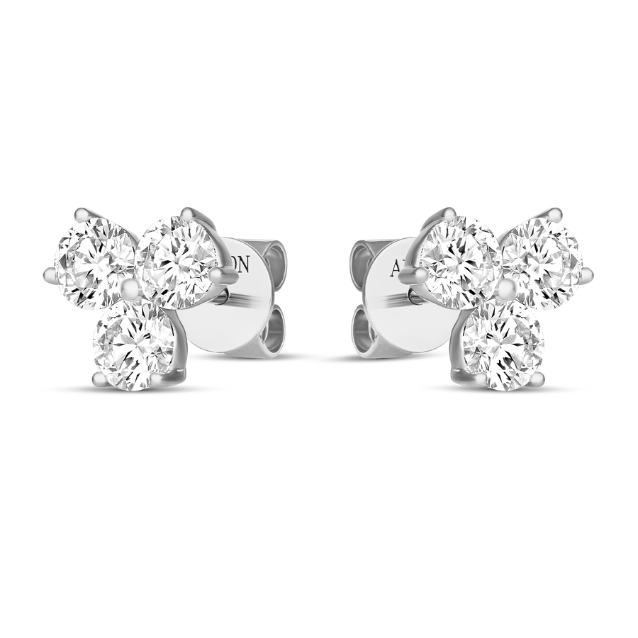 Capri Dreaming® Large Trio Diamond Stud Earrings | 18K White Gold