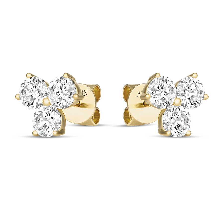 Capri Dreaming® Large Trio Diamond Stud Earrings | 18K Yellow Gold