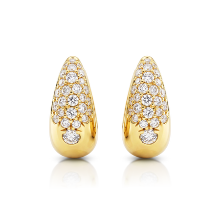 Capri Dreaming® Arc Taper Small Diamond Huggies | 18K Yellow Gold