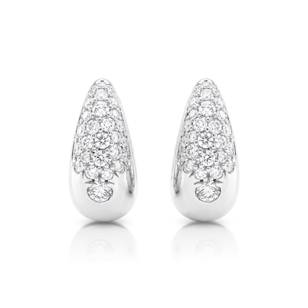 Capri Dreaming® Arc Taper Small Diamond Huggies | 18K White Gold