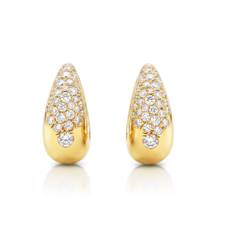 Capri Dreaming® Arc Taper Large Diamond Huggies | 18K Yellow Gold