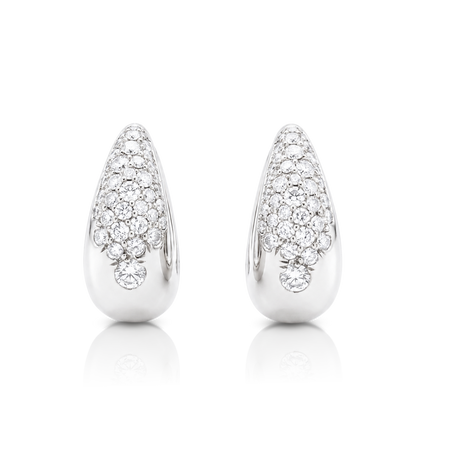 Capri Dreaming® Arc Taper Large Diamond Huggies | 18K White Gold