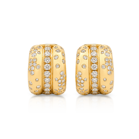 Capri Dreaming® Arc Triple Large Diamond Huggies | 18K Yellow Gold