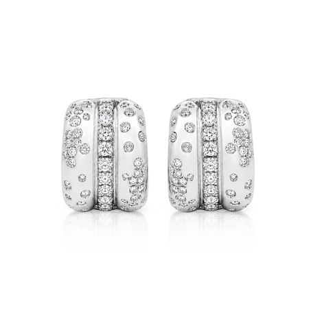 Capri Dreaming® Arc Triple Large Diamond Huggies | 18K White Gold