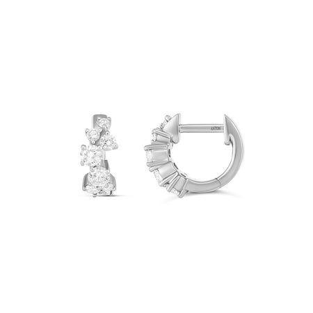 Galaxy Mini Diamond Huggies | 18K White Gold