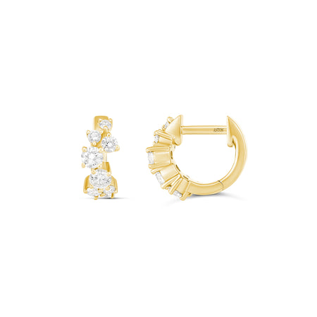 Galaxy Mini Diamond Huggies | 18K Yellow Gold