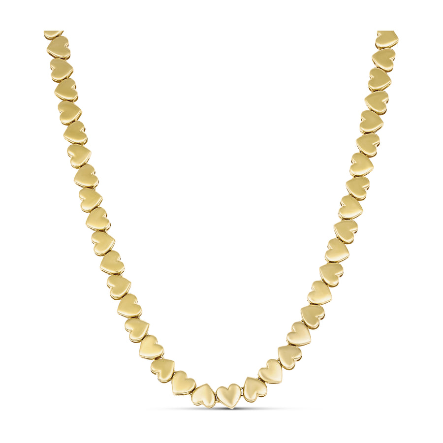 Capri Dreaming® Golden Heart Tennis Necklace | 18K Yellow Gold