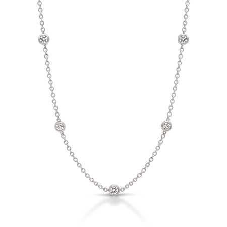 Capri Dreaming™ Dot Chain 0.12CT Necklace | 18K White Gold