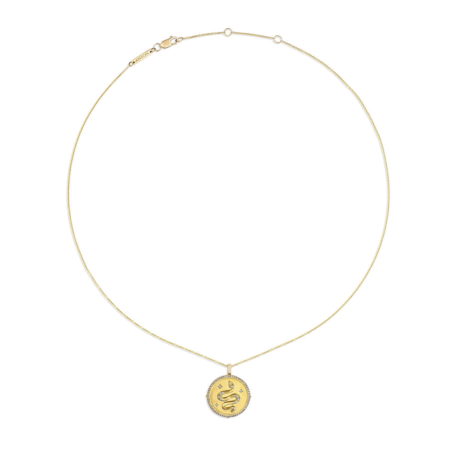 Capri Dreaming® Diamond Serpent Medallion Pendant Necklace | 18K Yellow Gold