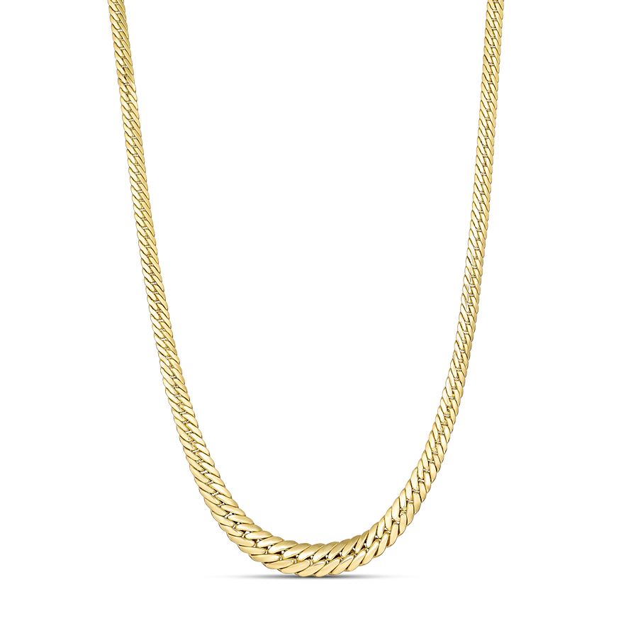 Capri Dreaming® Graduating Herringbone Chain Necklace | 18K Yellow Gold
