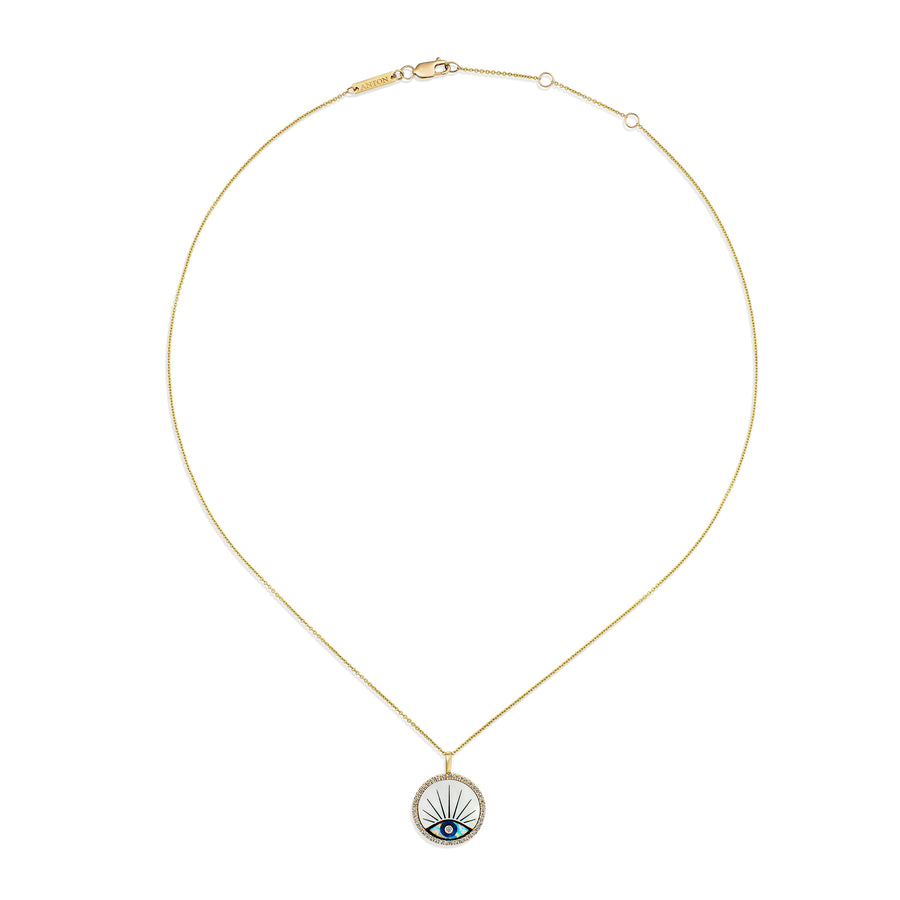 Capri Dreaming® Evil Eye Medallion Pendant Necklace | 18K Yellow Gold