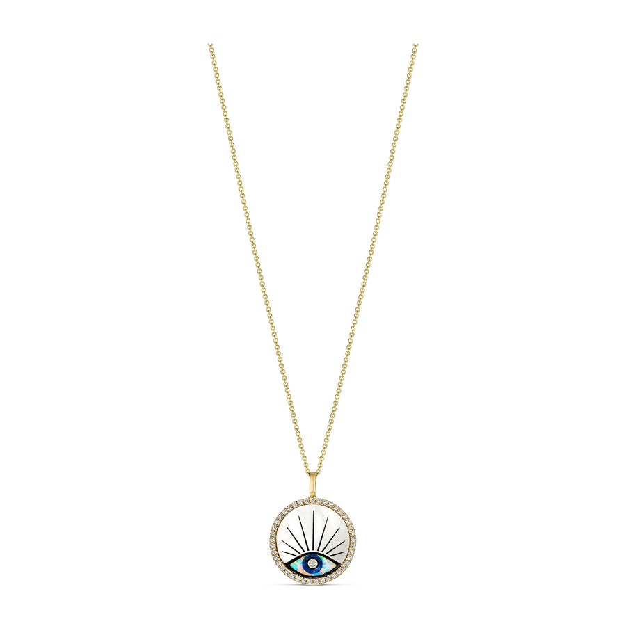 Capri Dreaming® Evil Eye Medallion Pendant Necklace | 18K Yellow Gold