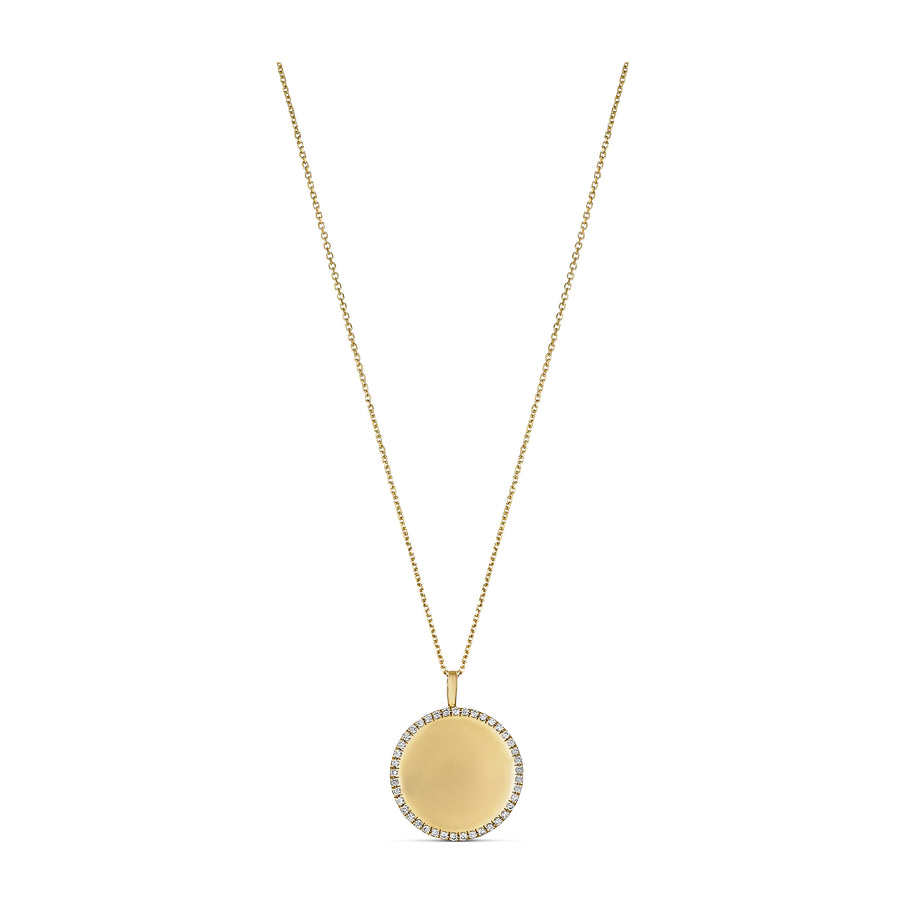 Capri Dreaming® Diamond Halo Medallion Pendant Necklace | 18K Yellow Gold