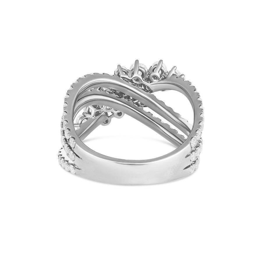 Galaxy Collection Wave Diamond Ring | White Gold