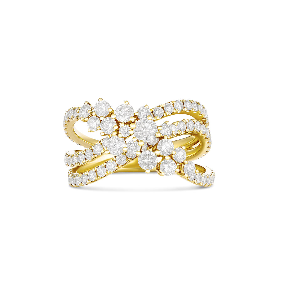 Galaxy Collection Wave Diamond Ring | Yellow Gold