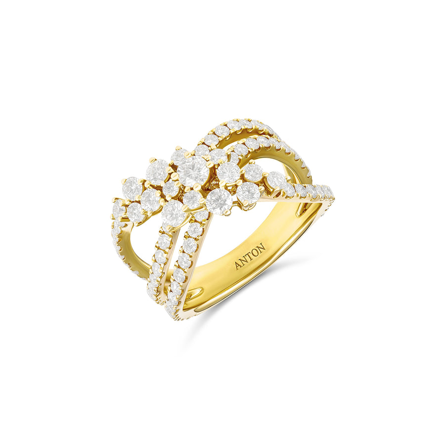 Galaxy Collection Wave Diamond Ring | Yellow Gold