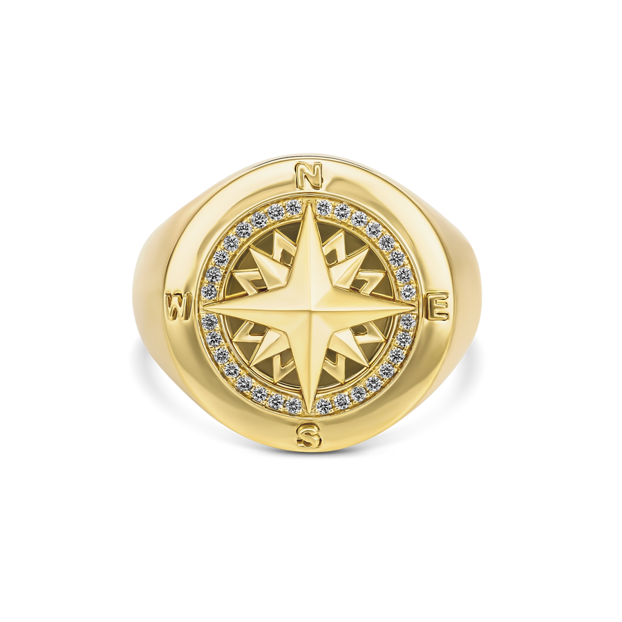 Capri Dreaming® Capella Diamond Signet Ring | 18K Yellow Gold