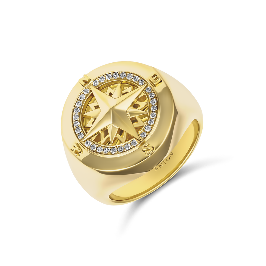 Capri Dreaming® Capella Diamond Signet Ring | 18K Yellow Gold