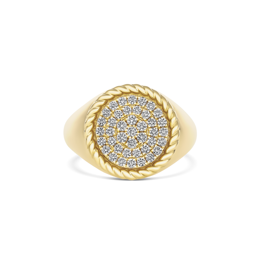 Capri Dreaming® Pave Diamond Signet Ring | 18K Yellow Gold