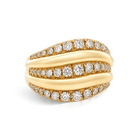 Capri Dreaming® Wave Diamond Ring | 18K Yellow Gold