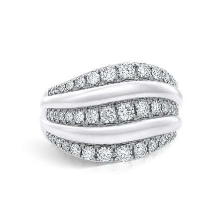 Capri Dreaming® Wave Diamond Ring | 18K White Gold