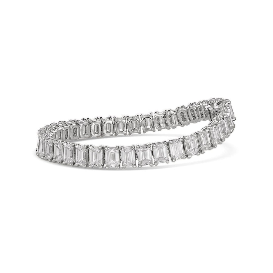 High Jewellery Riviera Emerald Cut Diamond Tennis Bracelet | Platinum