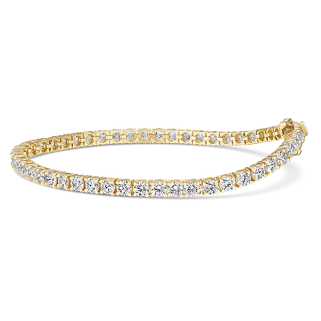 Promotional Finds Classic 5.60ct Natural Diamond Tennis Bracelet | 18K Yellow Gold