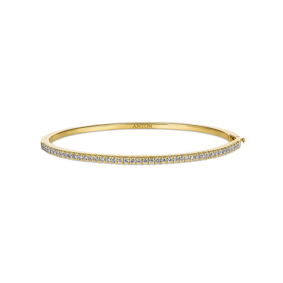 Promotional Finds Half Eternity Round Brilliant Cut Microclaw Diamond Bangle | 18K Yellow Gold