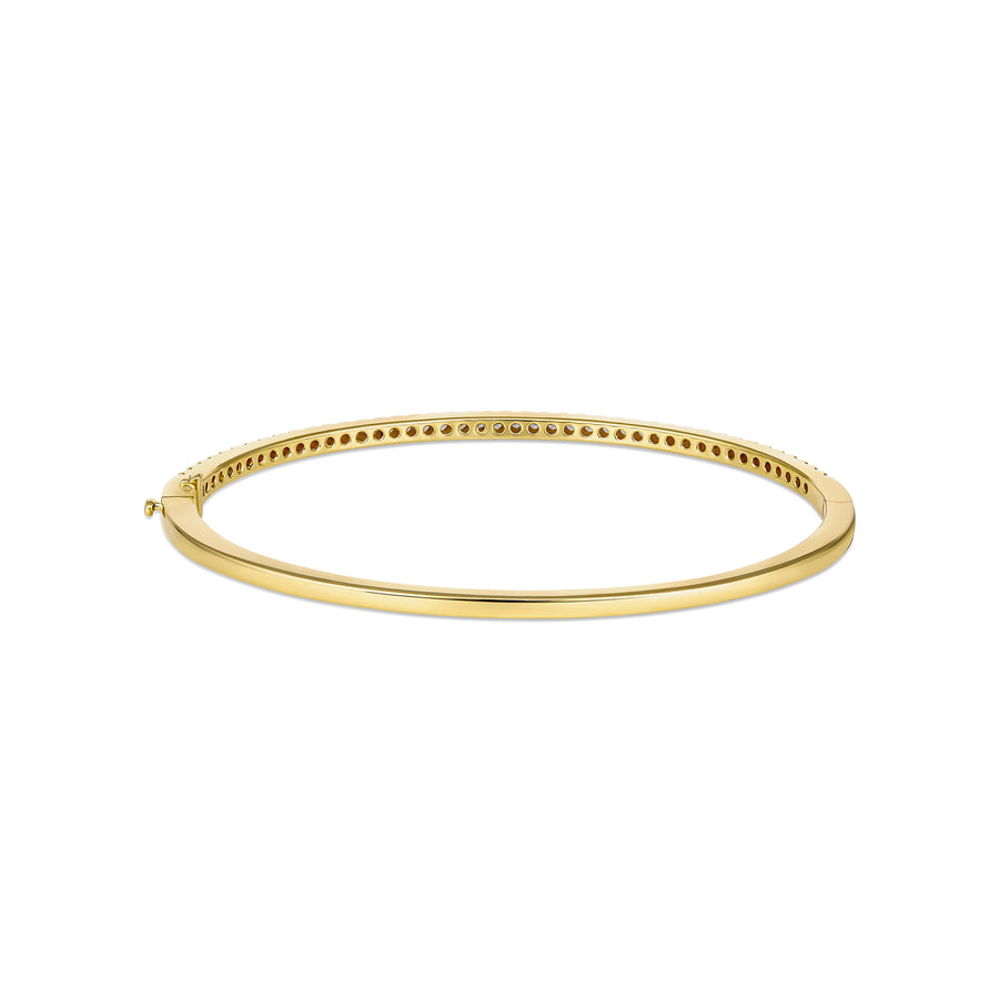 Promotional Finds Half Eternity Round Brilliant Cut Microclaw Diamond Bangle | 18K Yellow Gold