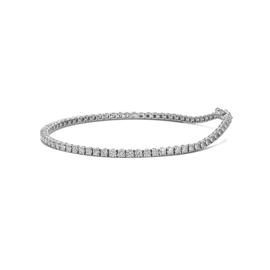 Promotional Finds Half Eternity Round Brilliant Cut Diamond Tennis Bracelet | 18K White Gold