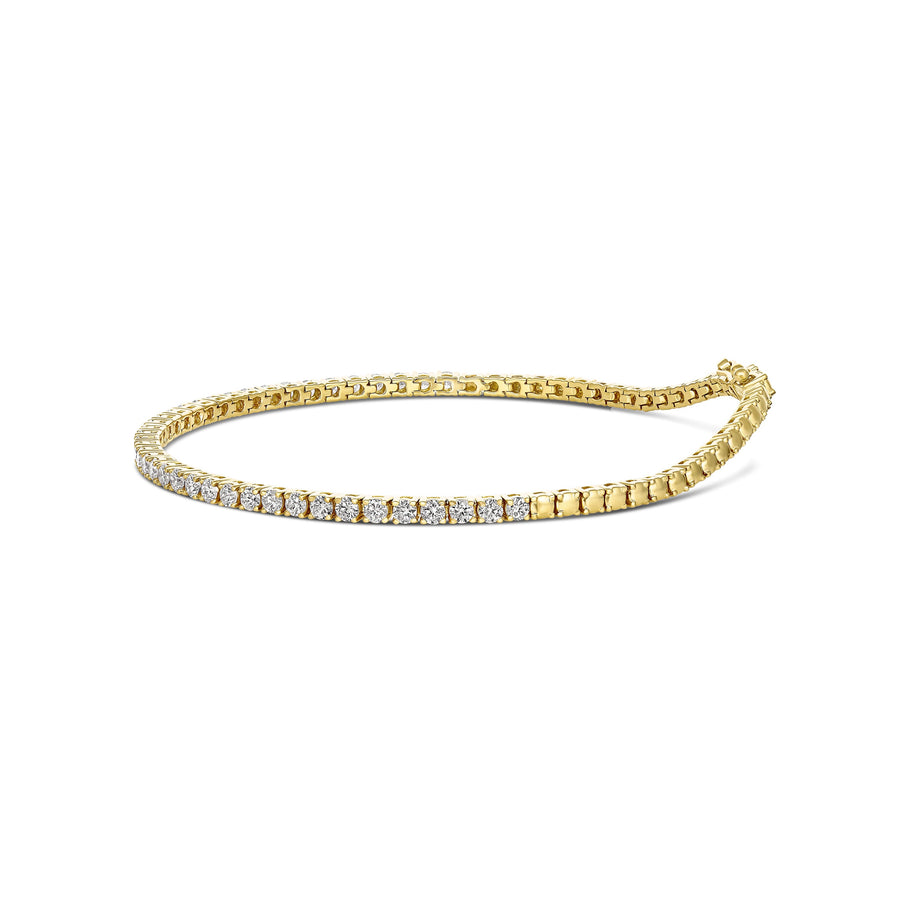 Promotional Finds Half Eternity Round Brilliant Cut Natural Diamond Tennis Bracelet | 18K Yellow Gold