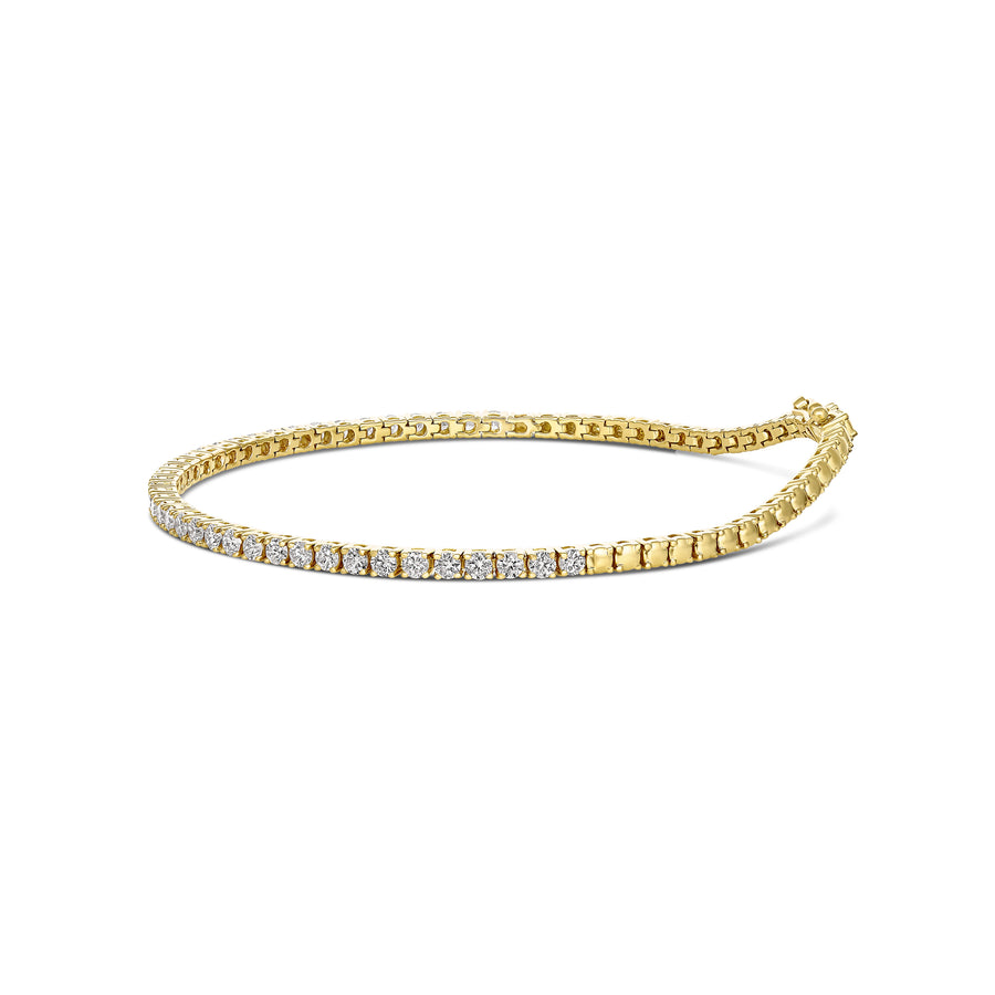 Promotional Finds Half Eternity Round Brilliant Cut Diamond Tennis Bracelet | 18K Yellow Gold