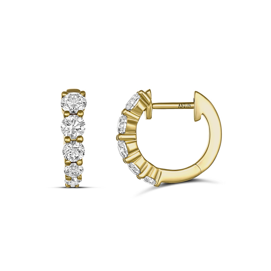 Classic Tapered Mini Huggies Small | 18K Yellow Gold