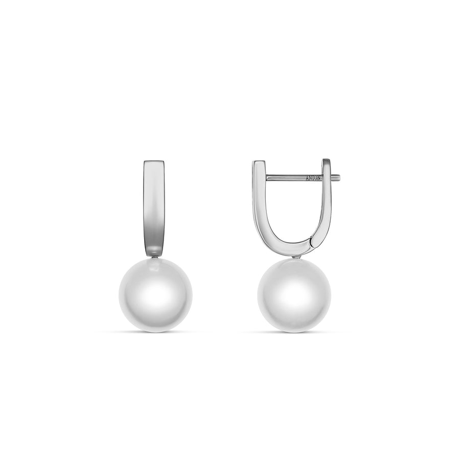 Classic South Sea Pearl Earrings | 18K White Gold