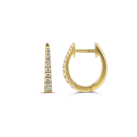 Classic Pear Shape Tapered Huggies Mini 13mm | 18K Yellow Gold